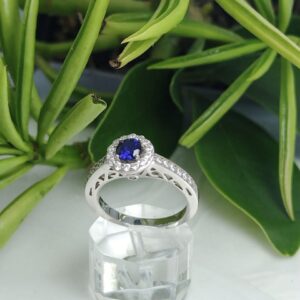 Anillo Roseta Central Azul - Línea Proud